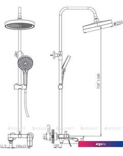 Душевая система HB24553-3 (оружейная сталь) Haiba