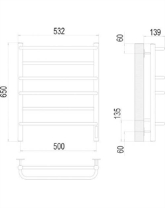 Полотенцесушитель Евромикс П6 электро (500х650) Terminus