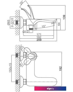 Смеситель DA1033259 (черный/золотистый) D&k