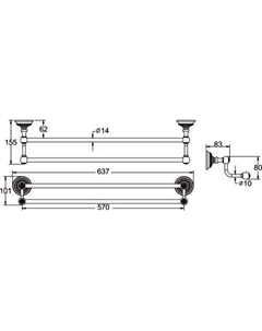 Держатель для полотенца RG1427Q Rose