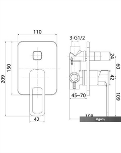 Смеситель Slide SLIBL00i67 (черный) Iddis