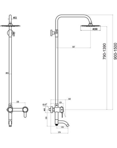 Душевая система FS8345H Fmark