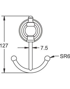 Крючок для ванны RG1121Q Rose