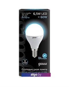 Светодиодная лампа E14 6.5 Вт 4100 К [105101207] Gauss