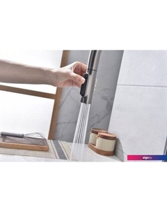 Смеситель Iniversal Un213880-GM (черный/вороненая сталь) Paulmark