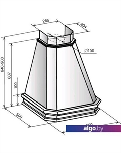 Кухонная вытяжка Пергола 60П-650-П3Л (бежевый/дуб белый патина) Elikor
