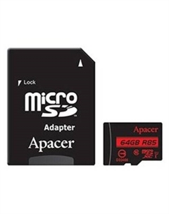 Карта памяти microSDXC AP64GMCSX10U5-R 64GB (с адаптером) Apacer