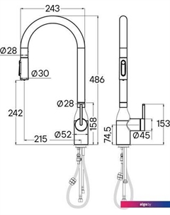 Смеситель Iniversal Un213880-BS (стальной/нержавеющая сталь) Paulmark