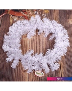 Рождественский венок Снежинка 40 см (белый иней) 201-1015 Серпантин