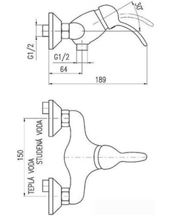 Смеситель Labe L581.5-2SM Slezak rav