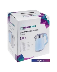 Электрочайник HS-1019 (стальной/голубой) Homestar