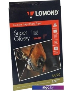 Фотобумага Суперглянцевая A4 340 г/м2 20 листов [1100301] Lomond