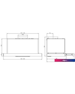 Кухонная вытяжка Slide 60П-1000 227273 (черный/стекло черное) Elikor