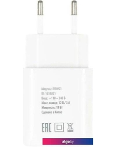 Сетевое зарядное BUWG1 (белый) Buro