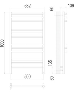 Полотенцесушитель Прато П12 500х1000 электро Terminus