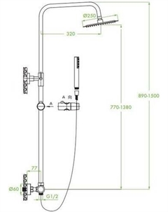 Душевая система Pretto PLP 70TD Laveo