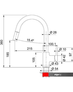 Смеситель Lina 115.0626.053 (матовый черный) Franke