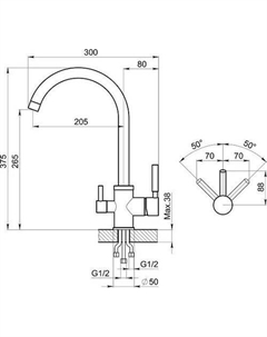 Смеситель GR-2168 (графит) Granula