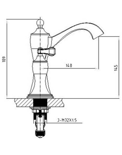 Смеситель Unari 7511/04F (черный антик/золото) Timo