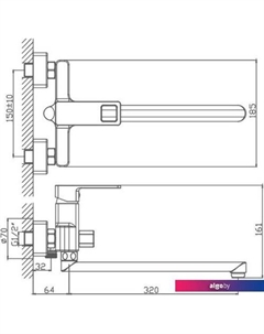 Смеситель HB22615-7 (черный) Haiba