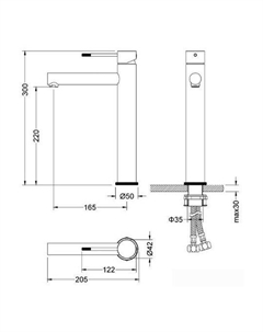 Смеситель Saona 2311/03F (черный) Timo