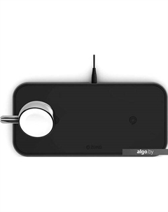 Беспроводное зарядное Dual+Watch Aluminium Wireless Charger (черный) Zens