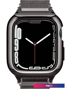 Ремешок Metal Fit Pro для Apple Watch (45/44 мм) (темно-серый) Spigen