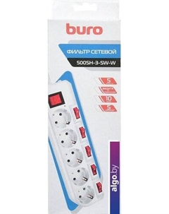 Сетевой фильтр 500SH-3-SW-W Buro