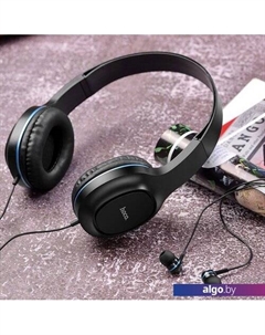 Наушники W24 (черный/синий) Hoco