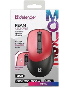Мышь Feam MM-296 (черный/красный) Defender