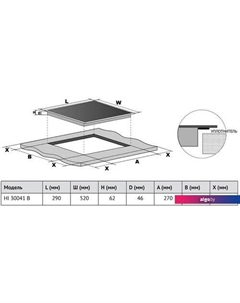Варочная панель HI 30041 B Korting