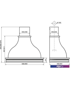 Кухонная вытяжка Аркада Валенсия 90П-650-П3Д (белый муар/дуб неокрашенный) Elikor