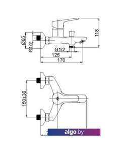 Смеситель Uno-10/K (BK2) N10D661 Rubineta