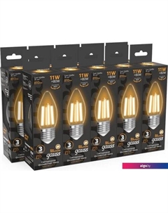 Светодиодная лампочка Filament Свеча 11W 810lm 2700К Е27 LED 1/10/50 103802111 Gauss
