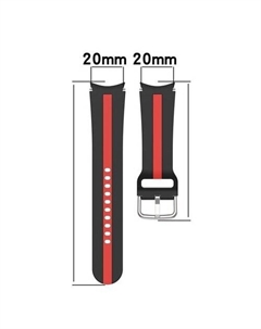 Ремешок Sport Line силиконовый для Samsung Galaxy Watch4/5 (20 мм, вишневый/бежевый) Rumi