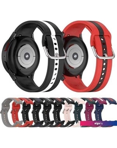 Ремешок Sport Line силиконовый для Samsung Galaxy Watch4/5 (20 мм, красный/черный) Rumi