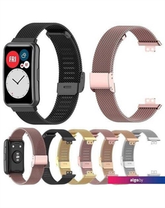 Браслет Mesh металлический для Huawei Watch FIT, Watch FIT Elegant (черный) Rumi