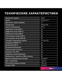 Телевизор Hyundai H-LED75QBU7500