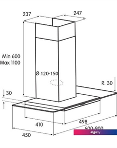 Кухонная вытяжка Molly P 60 INX PRF0004043A Jetair