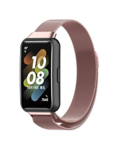 Браслет Milanese loop металлический для Huawei Band 7 (розовый) Rumi