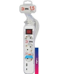Удлинитель UB-3es-3m-USB Б0052898 Эра