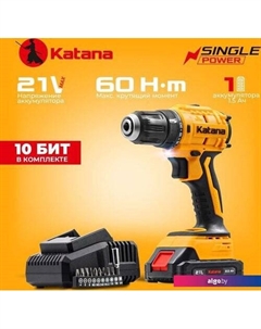 Дрель-шуруповерт HD Line BCD 5000 (с 1-им АКБ 1.5 Ач) Katana