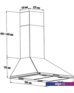 Кухонная вытяжка KH60A-F1 Shiny Black Backer