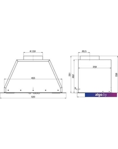 Кухонная вытяжка Врезной блок Flat 52П-650-К3Д (белый) Elikor