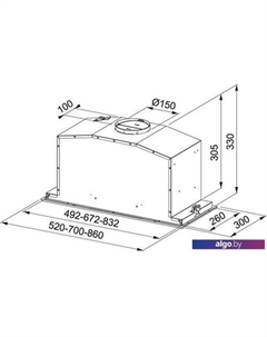 Кухонная вытяжка Inca Lux FBI 537 XS/BK 305.0528.070 Franke