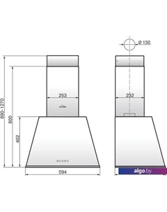Кухонная вытяжка Гамма 60П-650-Э3Д (антрацит/серебро) Elikor