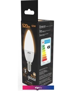 Светодиодная лампочка E14 6.5 Вт 3000 К 103101107 (10 шт) Gauss