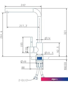 Смеситель Pitatia (черный опал) Zorg
