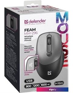 Мышь Feam MM-296 (черный/серый) Defender