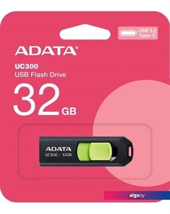 USB Flash UC300 32GB (черный/зеленый) Adata